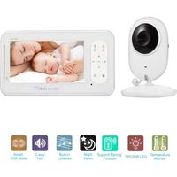 ACELIFE Babyphone vidéo écran 4.3 pouces caméra de sécurité à Vision nocturne Audio bidirectionnel température Bébé Monitor