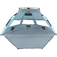 Tente de Plage Tente de Camping Pop-up Automatique Famille 3-4 Personnes Anti UV, Sac de Transport, 250x130cm