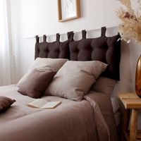 Tête de lit à pattes - Chocolat foncé - 45 x 70 cm - Effet matelassé chic et tendance