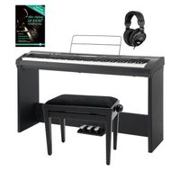 Classic Cantabile SP-250 BK piano de scène noir Deluxe SET y compris pupitre, banquette, casque
