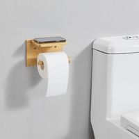 Porte-papier toilette Vallentuna avec porte-téléphone bambou