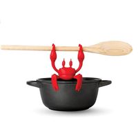 Repose Cuillère, Porte Spatule, Support en Silicone en forme de Crabes, Repose-cuillère pour Cuisines, Restaurants, Salle de Mange