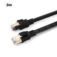 Câble Réseau Ethernet RJ45 - 3m,CAT8 2000MHz,40Gbit/s,100% Cuivre,Noir