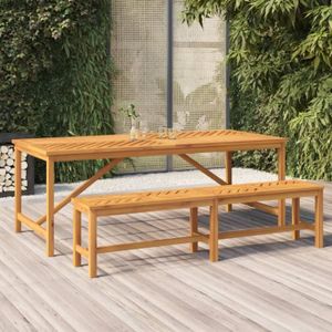 TABLE DE JARDIN  Ayhao Table à manger de jardin 200x90x74 cm bois d'acacia solide 98666