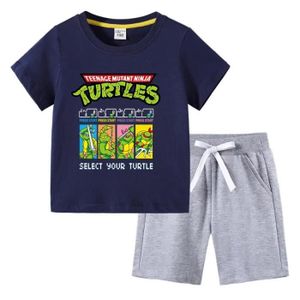 ROBOT - ANIMAL ANIMÉ TMNT-19 - 130CM - TMNT-Ensemble T-Shirt et Pantalon de Pyjama à Manches Courtes pour Garçon et Fille, Vêtemen