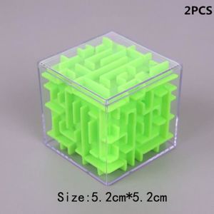 PUZZLE 5.2CM Vert 2PCS - TOBEFU Cube Magique Labyrinthe 3