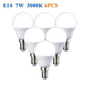 Lot de 6 TCP Petit culot à vis Edison 9 W Bougie économie dénergie ampoule à incandescence équivalent à 40 W halogène et LED de remplacement E14 