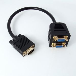 1 m/âle VGA /à 2 Splitter VGA Femelle C/âble de Moniteur vid/éo Double Graphique LCD diviseur Y c/âble 15 Broches 1pc