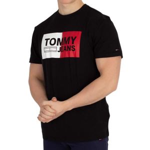T-SHIRT Tommy Jeans Homme T-shirt Essential Split Box, Noir
