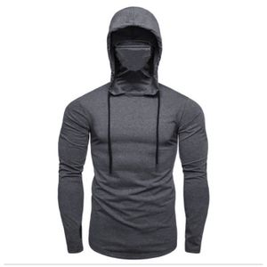 Tee shirt manche longue online capuche homme