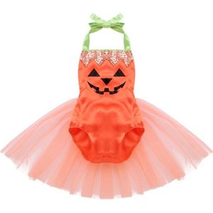 Bébé Filles Citrouille Tenue Costume 1st Halloween Tutu cadeau Body Débardeur UK 