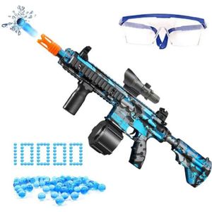 PISTOLET À EAU PIMPIMSKY Bombe à Eau Pistolet électrique , avec 10000 perles d'eau et verres, jouet rechargeable pour activités de plein air (bleu)