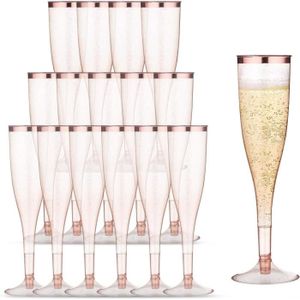 Coupe à Champagne Lot de 20 flûtes à champagne transparentes réutili