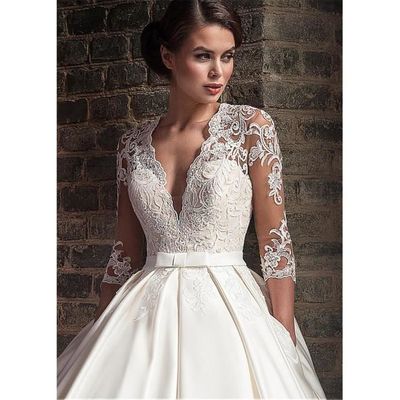 Robe de mari e blanche 40 2019 nouveau sol affleurant mari e
