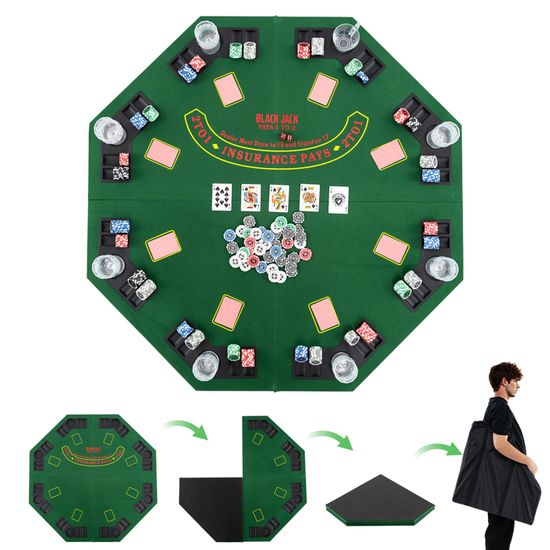Goplus Table de poker pliable de 72 pouces, table de jeu de cartes à plateau pour 8 joueurs avec porte-gobelets en métal profonds, feutre de qualité casino, table de blackjack ovale pliable Goplus Table de poker pliable de 72 pouces, table de jeu de cartes à plateau pour 8 joueurs avec porte-gobelets en métal profonds, feutre de qualité casino, table de blackjack ovale pliable