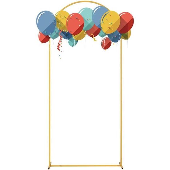 Arche De Mariage En Métal Doré 200x105x62 Cm - Support Décoration Fête, Ballons, Fleurs, Photo