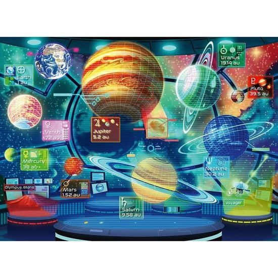 Puzzle Géant 30 Pièces Planètes Du Système Solaire – Autocollants 3D NASA Pour Enfants 3 Ans+