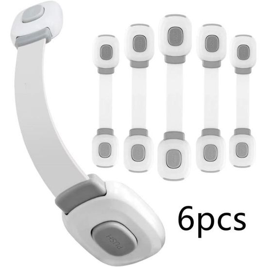 Sécurité Enfant Pour Portes De Placard, Lot De 6 Loquets De Sécurité