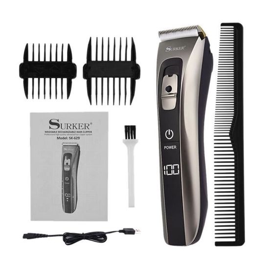 Surker Sk-629 professionnel tondeuse à cheveux électrique tondeuse à cheveux Rechargeable Machine de coupe de cheveux étanche co