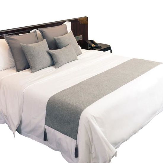 Chemin De Lit Hôtelier Doux Morbuy - Blanc 50x240cm - Ne Décolore Pas