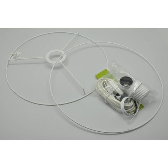Armature abat-jour cercle diamètre 30 cm blanc