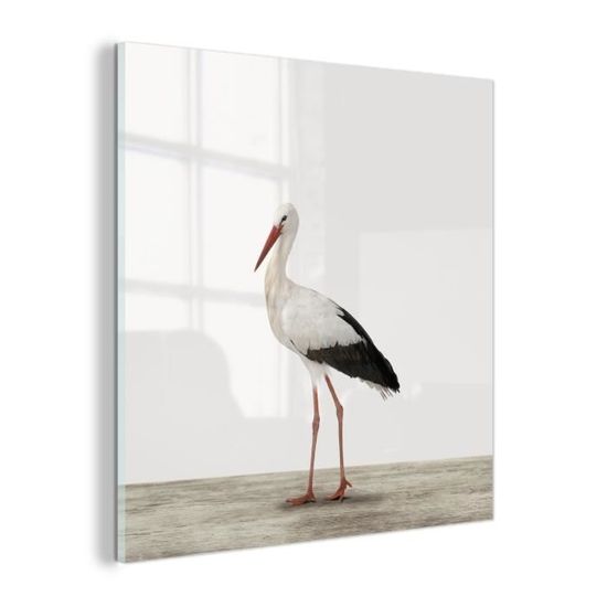 Peinture Sur Toile – Oiseau, Cigogne – 81 X 65 Cm – Multicolore – Occasion