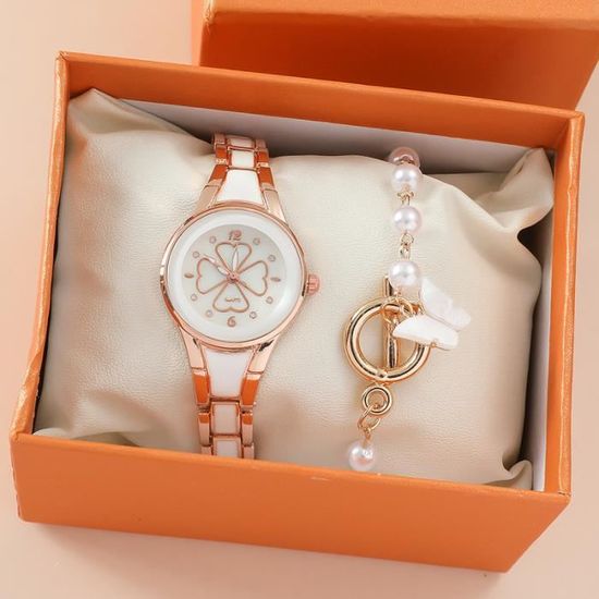 Montre Pour Femme Avec 3 Bracelets Silicone Interchangeables (Menthe, Melon, Coco) - Neuf En Boîte