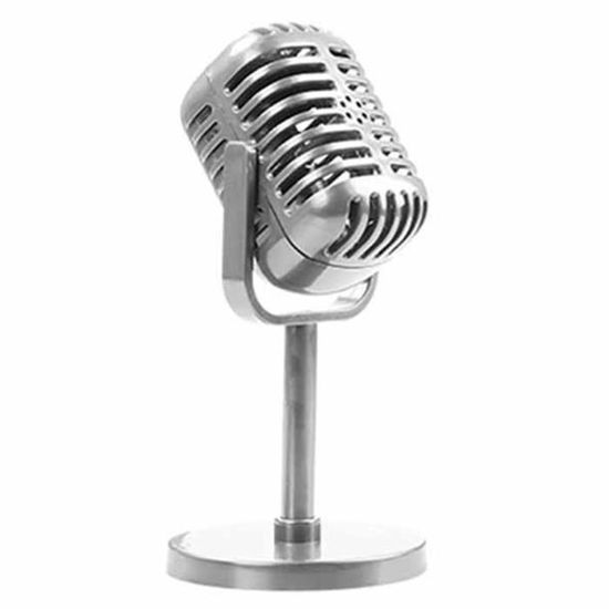 Fockety Microphone Dynamique Vintage Rétro - Micro Cardioïde Alliage Zinc, Sortie Élevée | Avec Support Pivotant | Pour Scène Et Studio