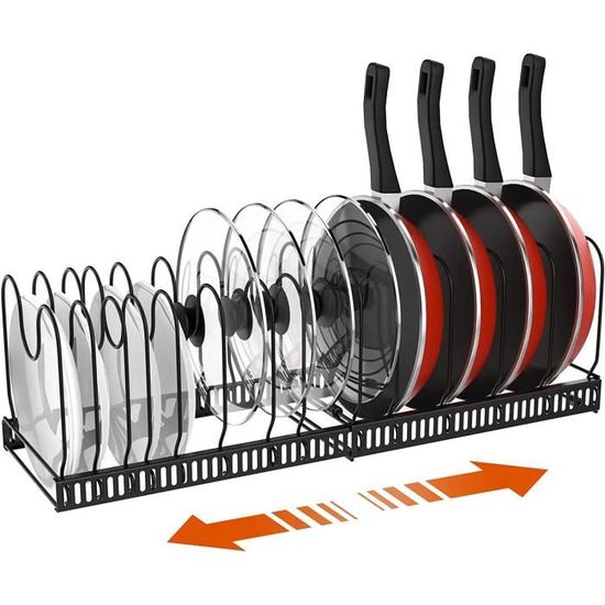 6 Supports Muraux Adhésifs Ywchoshe Pour Couvercles - Réglables, Sans Perçage - Range Cuisine