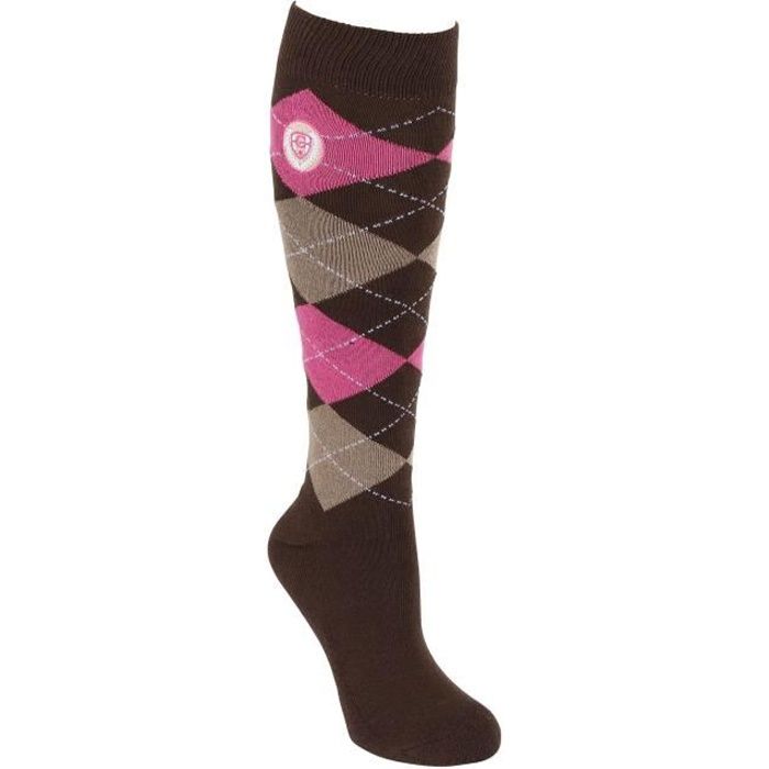 COVALLIERO Chaussettes d'équitation Brescia - Bois / Rose foncé