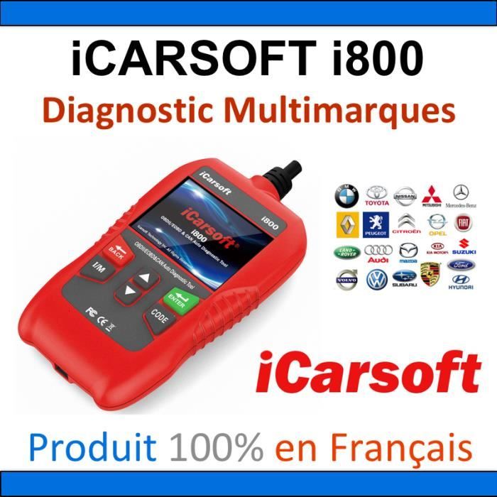 Valise Diagnostic iCarsoft i800 - MULTIMARQUES - AUTOCOM DELPHI CAN CLIP DIAGBOX