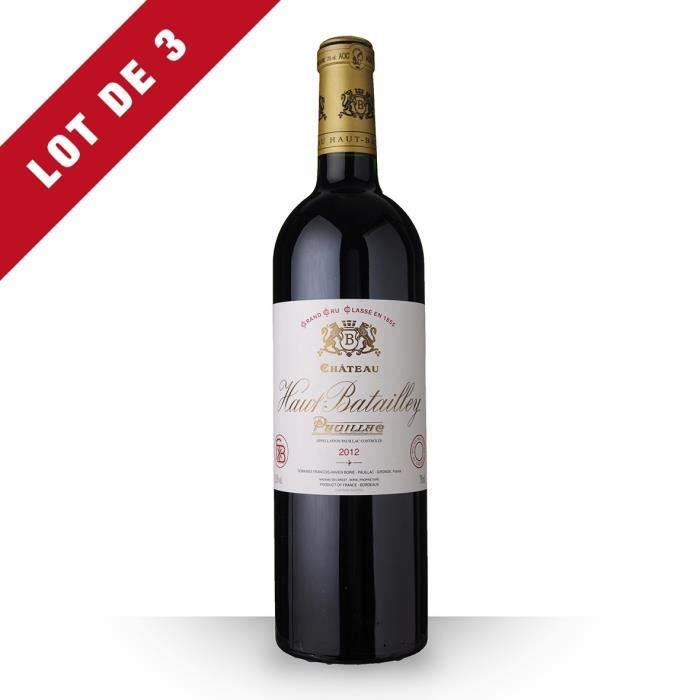 3X Château Haut-Batailley 2012 Rouge 75cl AOC Pauillac - Vin Rouge