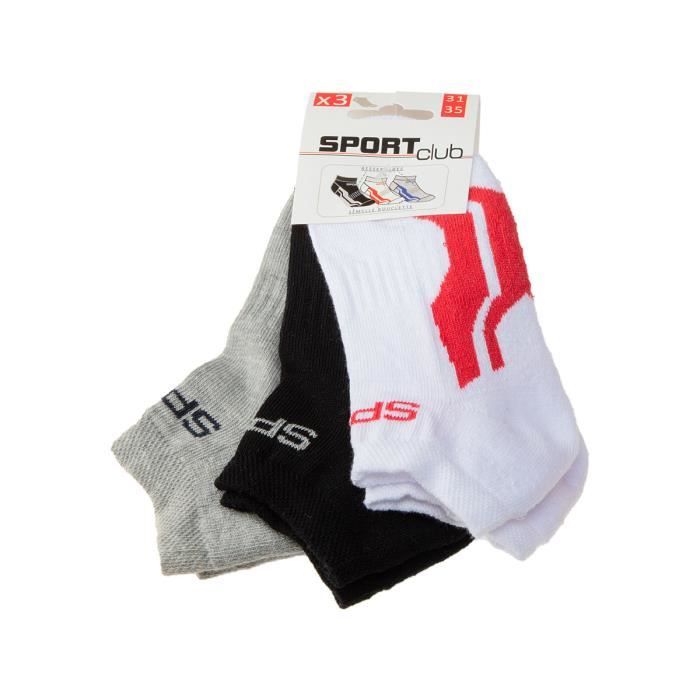 BJM - Chaussette Mini-chaussettes Sport Club - Homme - 83151962_noir-blanc-gris-chine_2730 27/30 Multicolore