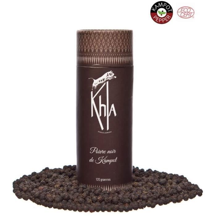 KHLA - Poivre Noir de Kampot Premium IGP - 120g - Poivre en Grains