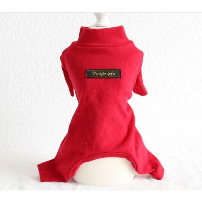 Manteau blouson,Pyjama pour chiens Chemise portée à même la peau, combinaison pour chiens, produits d'hiver, Teddy - Type Red-XS