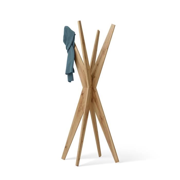 Mobili Fiver, Porte-manteau sur pied Design, Emma, Bois Rustique, Mélaminé, Made in Italy