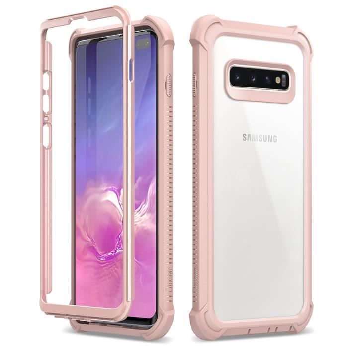 Supgear Coque Samsung Galaxy S10 Plus etui téléphone ultra mince en gel de caoutchouc TPU souple lustré housse Or rose