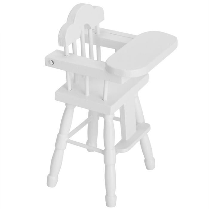 YOSOO Chaise de maison de poupée Meubles de modèle de chaise haute de salle à manger miniature pour 1/12 accessoires de maison de