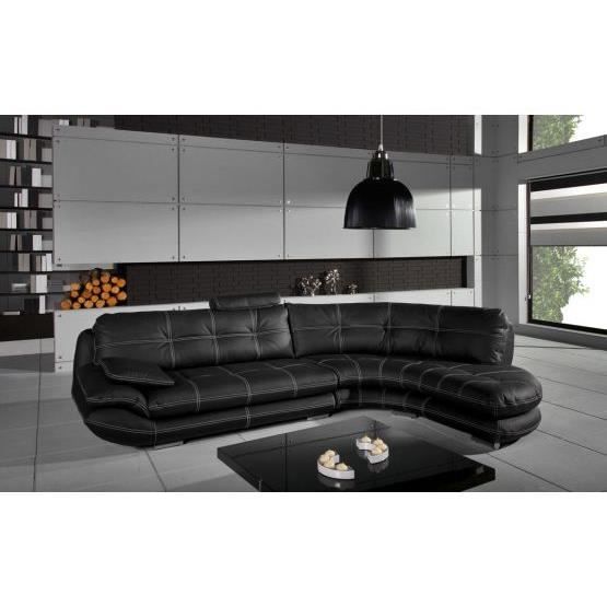 Canapé d'angle Regal noir Angle droit