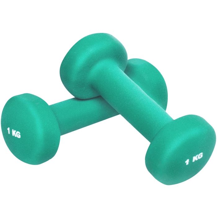 2 KG (2x1,0) Haltères fitness en vinyle vert