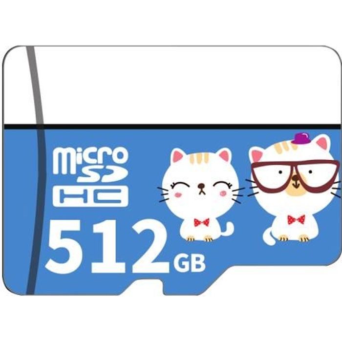 Carte Micro SD Class10 Carte TF Carte mémoire 512 Go pour Smart Phone Tablet PC Car Recorder