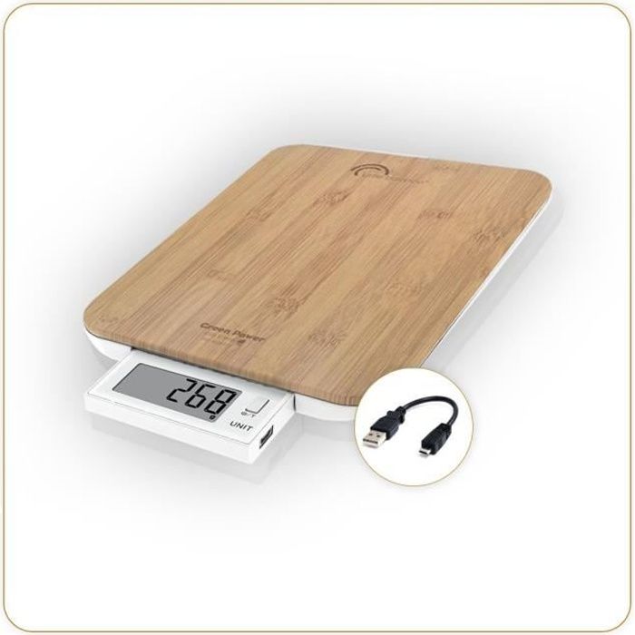 Balance Green Power USB bambou 10kg 1g