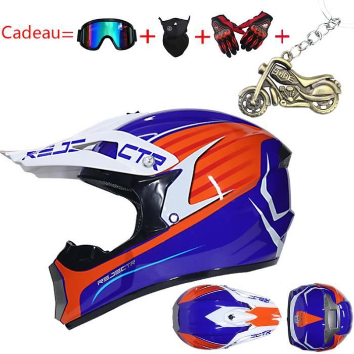 Casque Moto Enfant Casque de Marque Motocross Racing Armure complète Casque mat intégral Pleine Couverture Casque Hors-Route