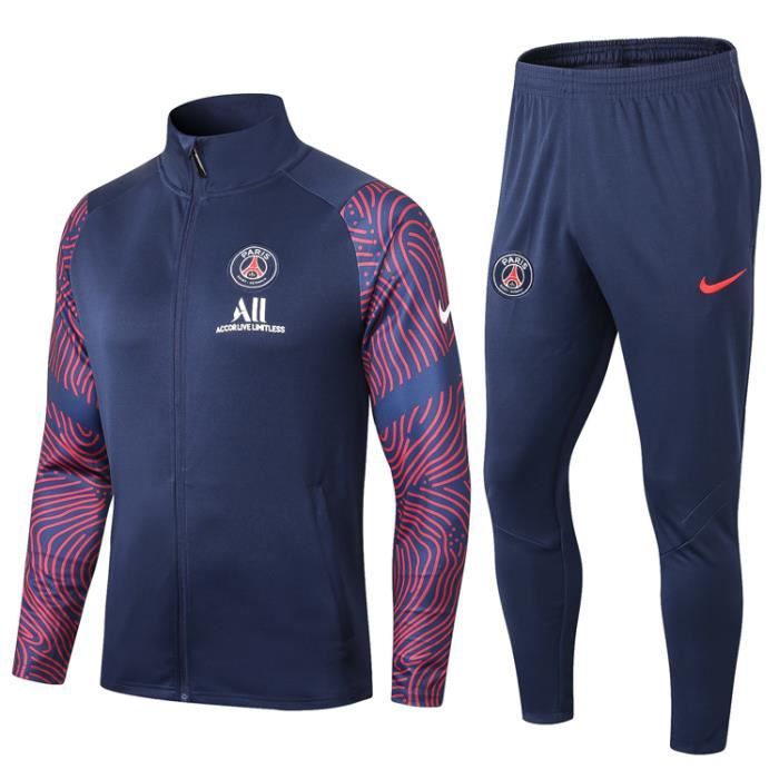 Veste PSG Nouveau Paris Saint Germain Survêtement 2020 2021 Survet Pas Cher pour Homme