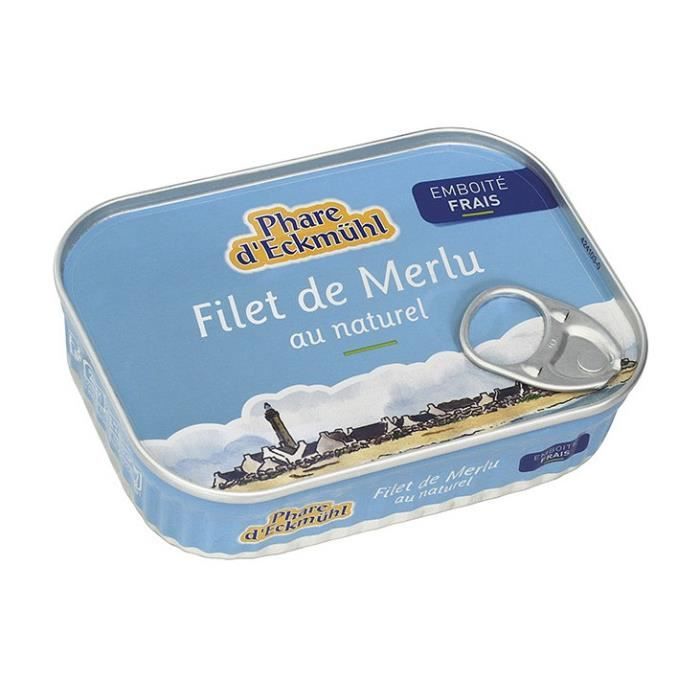Filets de merlu au naturel 150gr-83gr égoutté (ipip-cib) - Phare d'Eckmühl