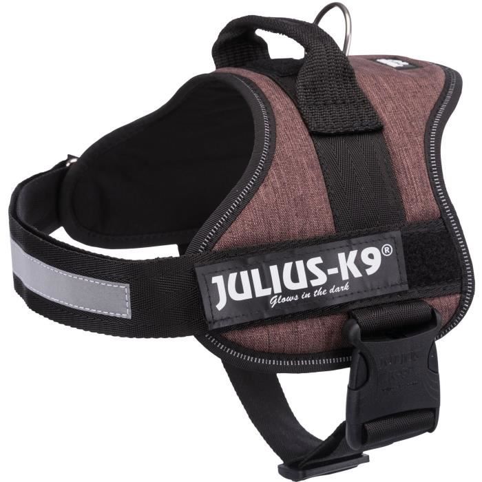 JULIUS K9 Harnais Power 0–M–L : 58–76 cm - 40 mm - Moka - Pour chien