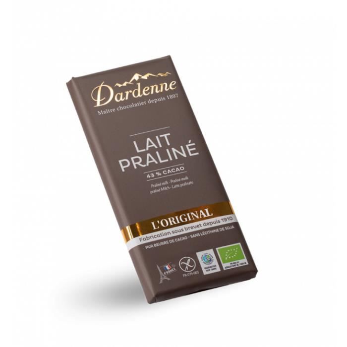 Tablette chocolat lait praliné 100gr