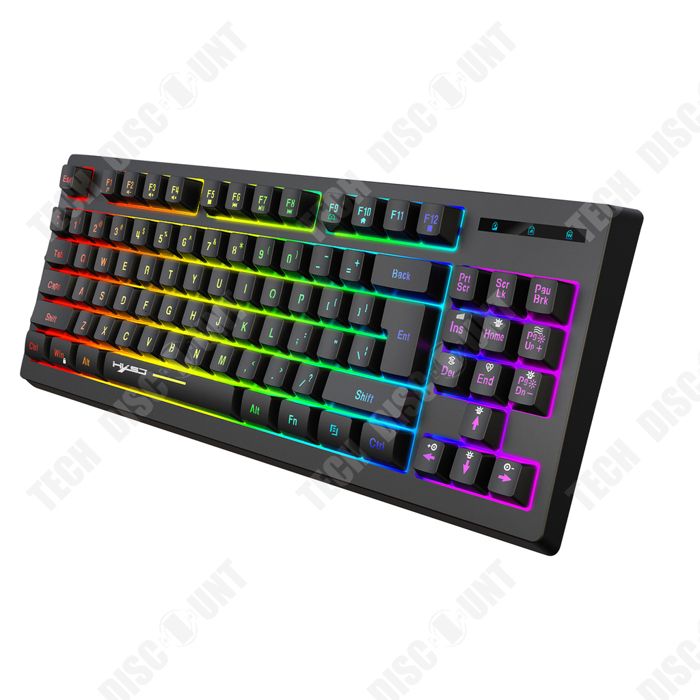 Clavier Gamer – TECH DISCOUNT – Mécanique 87 touches – Bluetooth – Rétroéclairage coloré – Ergonomique