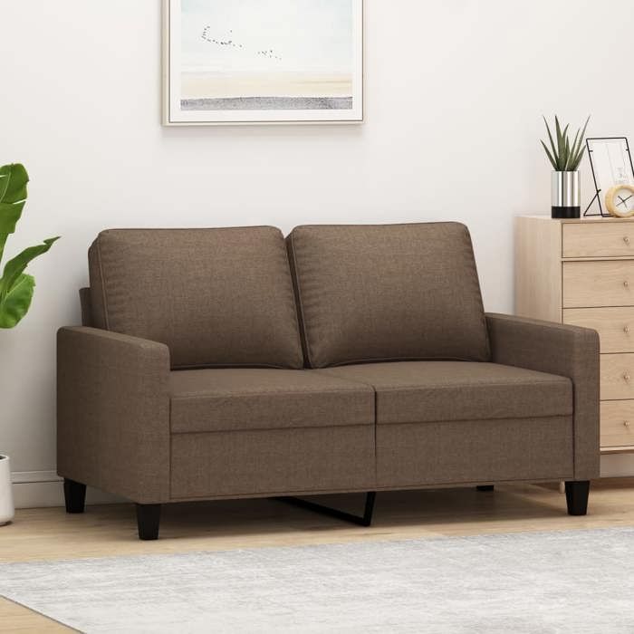 Canapé Fixe - Design Classique - Canapé à 2 places - Marron 120cm Tissu ...