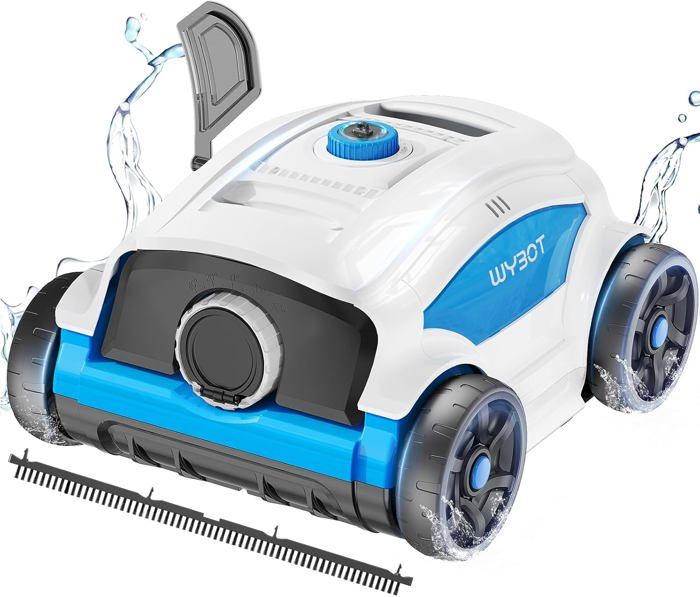 TALOSBO Robot De Piscine, 130 Min De Nettoyage Aspirateur Automatique Piscine, Charge Rapide En 2,5h, Idéal Pour Piscines à Fond Plat Jusqu'à 80 M². (Black White) (Gris